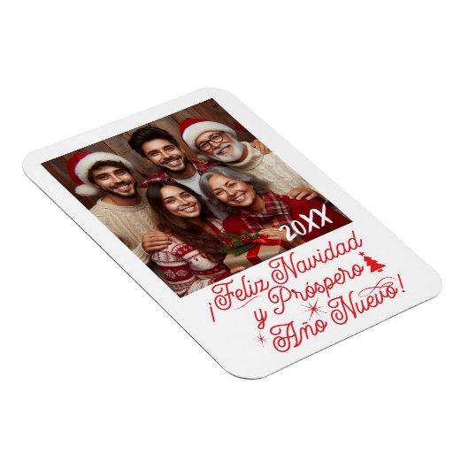 Feliz Navidad y Próspero Año Nuevo con Foto Magneet (Rechterzijde)