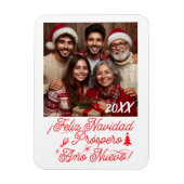 Feliz Navidad y Próspero Año Nuevo con Foto Magneet (Verticaal)