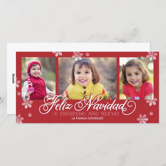 Feliz Navidad Y Próspero Año Nuevo Feestdagenkaart (Voorkant / Achterkant)