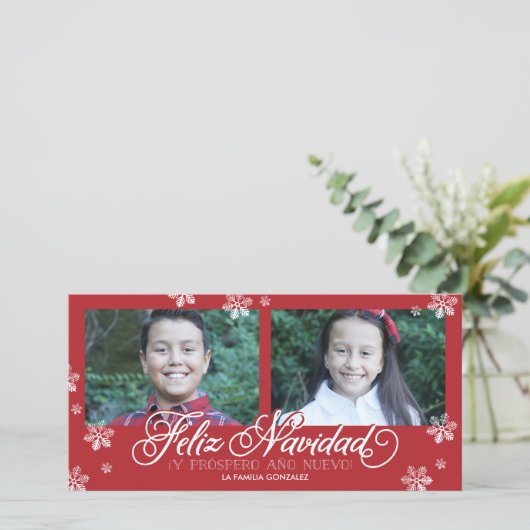 Feliz Navidad Y Próspero Año Nuevo Feestdagenkaart (Staand voorkant)