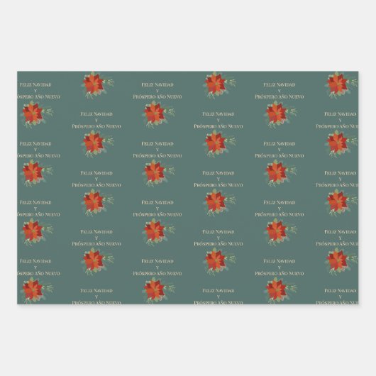 Feliz Navidad y Prospero Año Nuevo Inpakpapier Vel (Voorkant 2)