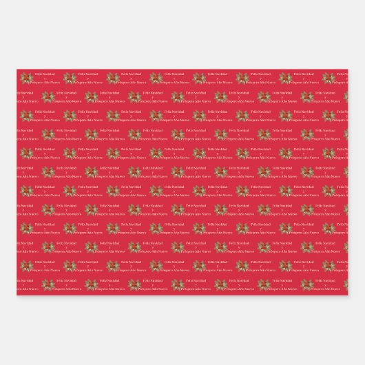 Feliz Navidad y Prospero Año Nuevo Inpakpapier Vel (Voorkant)