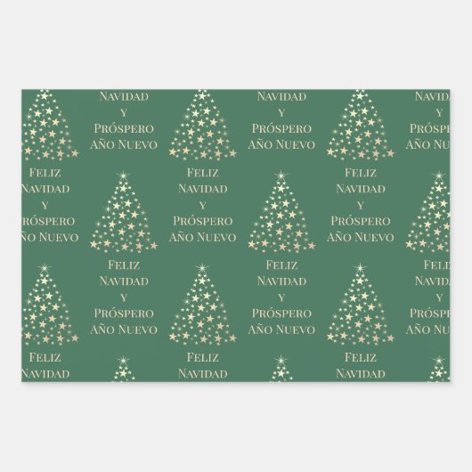 Feliz Navidad y Prospero Año Nuevo Inpakpapier Vel (Voorkant 3)