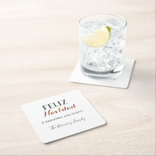 Feliz Navidad y prospero ano nuevo Kartonnen Onderzetters