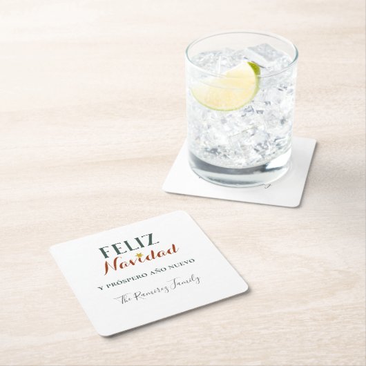 Feliz Navidad y prospero ano nuevo Kartonnen Onderzetters (Insitu)