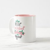 Feliz navidad y prospero ano nuevo kerst tweekleurige koffiemok (Voorkant links)