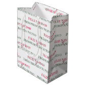 Feliz Navidad y Prospero Año Nuevo Medium Cadeauzakje (Achterkant Gekanteld)