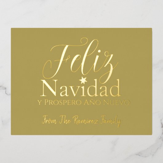 Feliz Navidad y Prospero Año Nuevo Modern Folie Feestdagen Briefkaart (Voorkant)