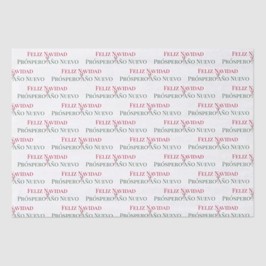 Feliz Navidad y Prospero Año Nuevo Tissuepapier (Voorkant)