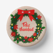 Feliz Navidad zet vrolijke kerstkrans boog, Papieren Kommen (Voorkant)