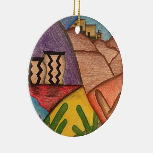 Feliz Navidad - Zuidoost-kerstwoestijn Keramisch Ornament (Rechts)