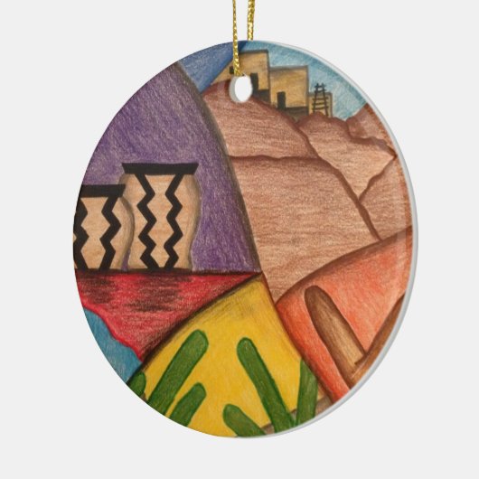 Feliz Navidad - Zuidoost-kerstwoestijn Keramisch Ornament (Links)