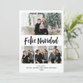 Feliz Navidad| Zwart-wit multi-fotoraster Feestdagenkaart (Staand voorkant)
