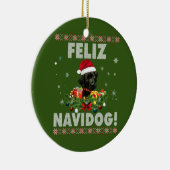 Feliz Navidog Black Labrador Dog Ugly Sweater Keramisch Ornament (Rechts)
