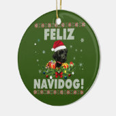 Feliz Navidog Black Labrador Dog Ugly Sweater Keramisch Ornament (Links)
