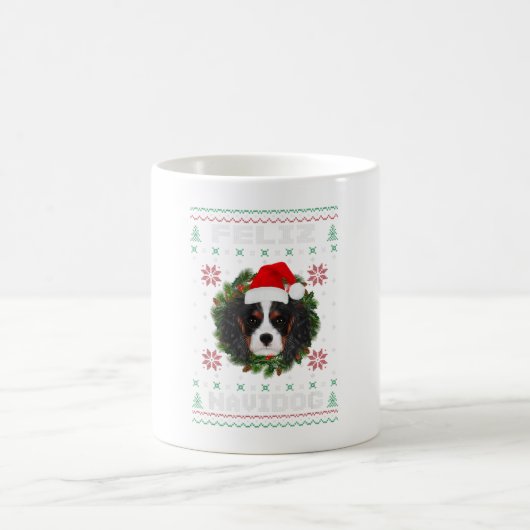 Feliz Navidog Cavalier Dog Santa Hat Ug Koffiemok (Center)