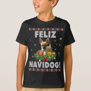 Feliz Navidog Chihuahua Dog Ugly Sweater Santa Chr T-shirt