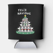 Feliz Navidog Christmas Dog T-Shirt, Funny Cute Xm Blikjeskoeler (Voorkant)