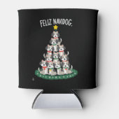 Feliz Navidog Christmas Dog T-Shirt, Funny Cute Xm Blikjeskoeler (Voorkant)