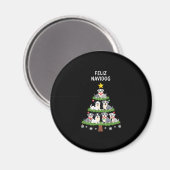 Feliz Navidog Christmas Dog T-Shirt, Funny Cute Xm Magneet (Voorkant / Achterkant)