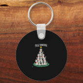 Feliz Navidog Christmas Dog T-Shirt, Funny Cute Xm Sleutelhanger (Voorkant)