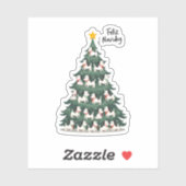 Feliz Navidog Christmas Dog T-Shirt, Funny Cute Xm Sticker (Vel)