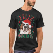 Feliz Navidog Cute Saint Bernard Dog Wearing Chris T-shirt (Voorkant)