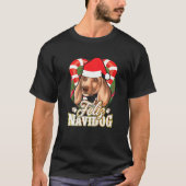 Feliz Navidog Dachshund met Santa Claus Pet Dog C T-shirt (Voorkant)