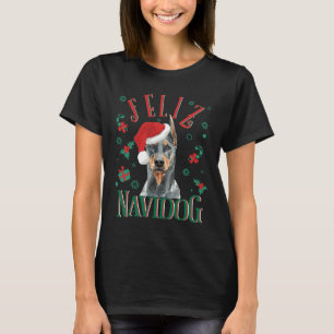 Feliz Navidog Doberman Pinscher Dog Wearing Christ T-shirt