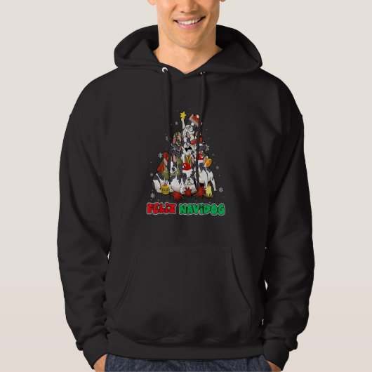 Feliz Navidog Feliz Navidad Christmas Boston Terri Hoodie (Voorkant)