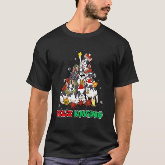 Feliz Navidog Feliz Navidad Christmas Boston Terri T-shirt (Voorkant)