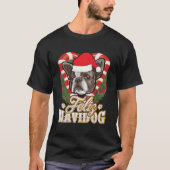 Feliz Navidog Franse Bulldog Met Sinterklaas Pet T-shirt (Voorkant)
