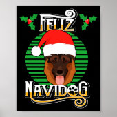 Feliz Navidog German Shepherd Dog Holiday Merry Ch Poster (Voorkant)