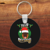 Feliz Navidog German Shepherd Dog Holiday Merry Ch Sleutelhanger (Voorkant)