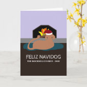 Feliz Navidog, Grappige Spaanse Kerstmis Kaart (Gele Bloem)