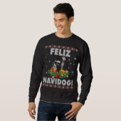 Feliz Navidog Grote Deen Hond Lelijk Sweater Santa (Voorkant volledig)