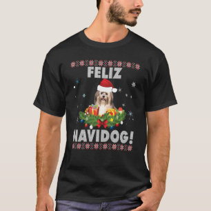 Feliz Navidog Havanese Dog Ugly Sweater Kerstmis T-shirt