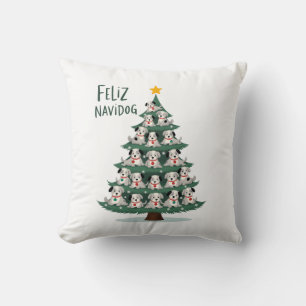 Feliz Navidog Kerstmis Hond T-Shirt, Grappige Cute Kussen