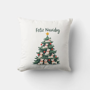 Feliz Navidog Kerstmis Hond T-Shirt, Grappige Scha Kussen