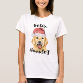 Feliz Navidog met kerstrecever T-shirt (Voorkant)