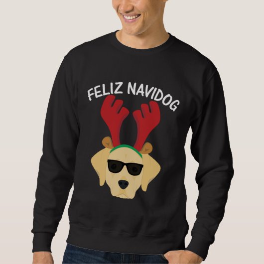 Feliz Navidog Navidad Labrador Retriever Christmas Trui (Voorkant)