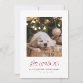 Feliz NaviDog Punny Huisdier Foto Kerst Kaart (Voorkant)