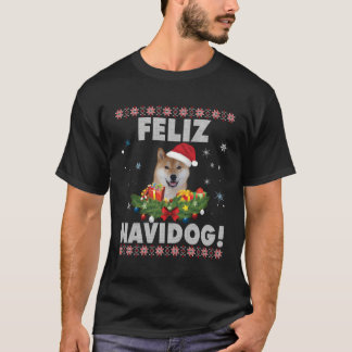 Feliz Navidog Shiba Inu Hond Lelijk Sweater Santa T-shirt
