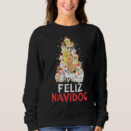 Feliz Navidog Shirt Camisa Perro Navidad (Voorkant)