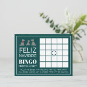 Feliz Navidog, Spaans Kerstfeest Bingo Kaart (Staand voorkant)