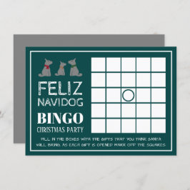 Feliz Navidog, Spaans Kerstfeest Bingo Kaart