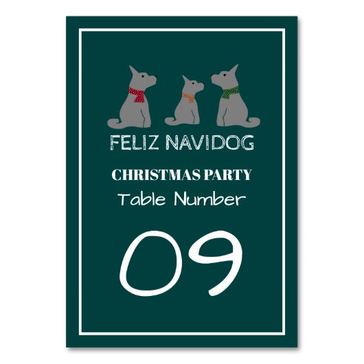 Feliz Navidog, Spaanse kersttafel nr. Kaart (Voorkant)