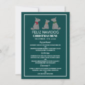 Feliz Navidog, Spaanse stijl Kerstmenu Kaart (Voorkant)