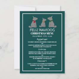 Feliz Navidog, Spaanse stijl Kerstmenu Kaart