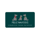 Feliz Navidog, Spaanse stijlkerst Etiket (Voorkant)
